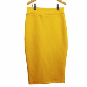 Made By Johnny Women's Elastic Waist Stretch Knee Length Pencil Skirt Size Small
